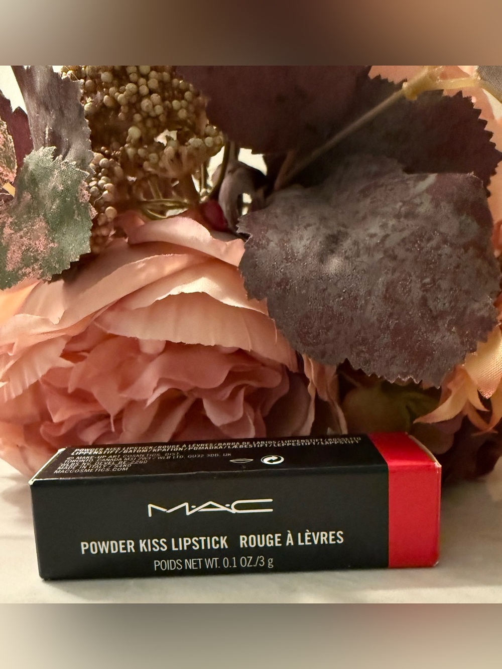 MAC Powder Kiss Lipstick 935 Ruby New Matte Red Full Size NIB - Picture 3 of 5